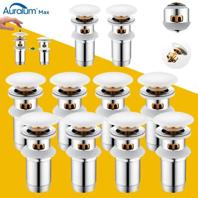 Ablaufgarnitur Pop Up Abfluss Ablauf Ventil Waschbecken Stöpsel Waschtisch DE - Bild 1 von 4