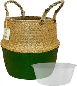 MoodiWoody Seagrass Plant Basket – Hand Woven Large Seagrass Baskets - Picture 1 of 7