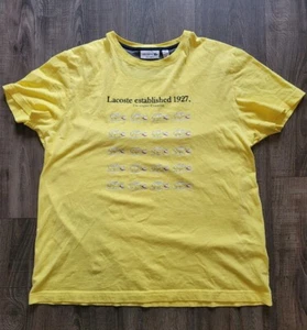 Lacoste T Shirt Mens XL Yellow Short Sleeve Regular Fit Logos Print. Read - Bild 1 von 9