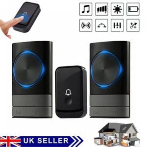 Wireless Door Calling Bell Waterproof 300m Range 45 Melodies 4 Level Adjustable - Picture 1 of 12