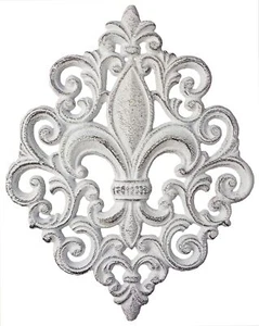 Lulu Decor, Cast Iron Fleur De Lis Wall Decoration Plaque, Antique Home Decor - Picture 1 of 12