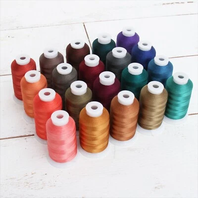 20 CONE RAYON EMBROIDERY MACHINE THREAD SET - 1000M CONES 40WT - DARK COLORS - Image 1 of 4