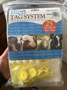 Confezione da 25 Allflex Tag System Global Maxi Bovini Ear Tag Maschio Giallo VUOTO 301885 - Foto 1 di 3