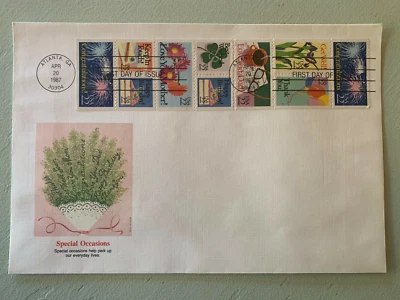 US Stamps SC# 2274a Special Occasions Booklet 22c pane of ten FDC 1987 - Image 1 of 2