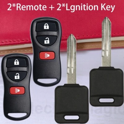 2 For 2002-2015 Nissan Frontier Titan Xterra Keyless Entry Remote  Fob + key - Image 1 of 4
