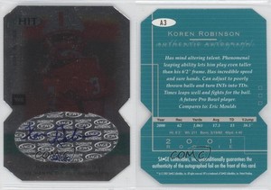2001 SAGE Hit Auto Foilboard Die-Cut /100 Koren Robinson #A3 Rookie Auto RC
