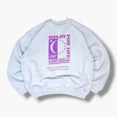 VINTAGE Lee American Cancer Society Sweatshirt Extra Large XL Mens Grey Sweater - Image 1 of 4