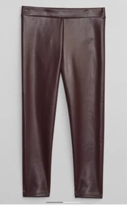 Gap Girls Vegan Leather Noir Red/ (Burgundy) Pants Size S4/5 M8 Or XXL14/16 or - Picture 1 of 3