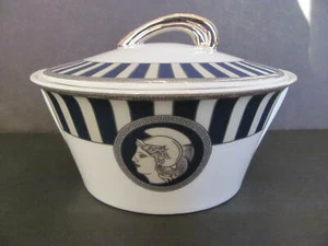 ANCIENT GLORY OF ROME T. LIMOGES DESIGNS GREEK KEY DESIGN COVERED LIDDED BOWL - Picture 1 of 8