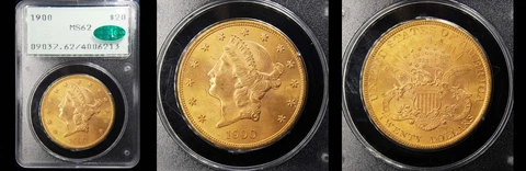 1900 $20 PCGS/CAC MS62-POP70-RATTLER-PQ LIBERTY HEAD DOUBLE EAGLE Cover