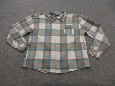 Camisa BooHoo Para Hombres 2XL XXL Marrón Azul Franela a Cuadros Abotonada Adulto NUEVA Foto 1 de 4