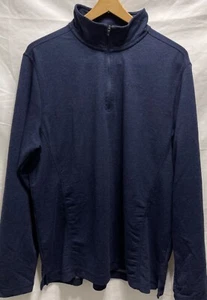 ORVIS Classic Collection LS 1/4 zip pullover sweater mens size Large navy blue - Picture 1 of 17