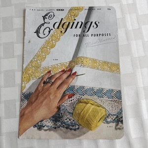 JP Coats Edgings For All Purposes Book 288 Vintage 1952 Crochet Patterns FLAW - Picture 1 of 9