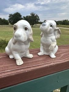 Vintage Valencia Porzellan Cocker Spaniel Welpen 2er Set Figur 5 1/4" Spanien - Bild 1 von 14