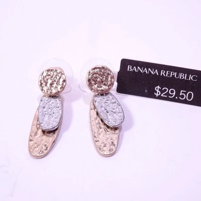 Banana Republic Aureus + Argent Women's hammered Oval Layer Earrings NWT 29 - Image 1 of 4
