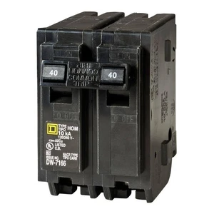 Square D HOM240 Circuit Breaker 2-Pole 40 Amp 120/240 Volt AC Homeline - Picture 1 of 3