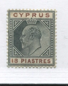 Cypruc KEVII 1904 18 piastres mint o.g. hinged - Picture 1 of 1