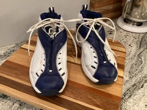Vintage 90s Reebok DMX Blacktop Zip Up Blue White Sneakers SZ 9.5 - Picture 1 of 24