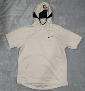 Nike Dri-FIT Pullover Hoodie Shirt Herren Large Weiß Kurzarm BV3607-104 - Bild 1 von 9