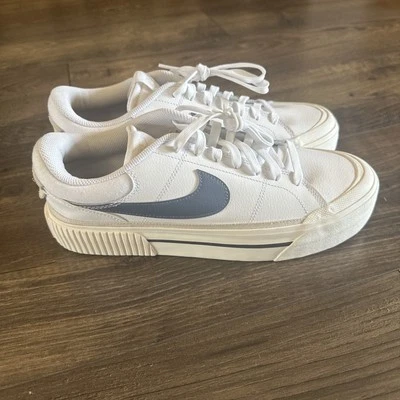 Nike Wmns Court Legacy Lift White Blue Women Casual Platform Shoes DM7590 11.5 - Image 1 of 4