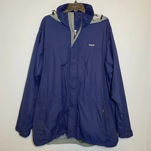 Vintage PATAGONIA Hooded Overcoat Full Zip Jacket Coat Men Size XL - Picture 1 of 18