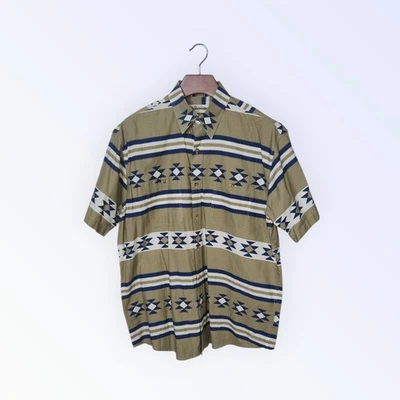 Orvis XL Men's Aztec Western Short Sleeve Shirt Cotton Southwestern Rancher - Image 1 of 4