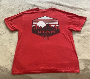 Utah Utes Comfort Colors T-Shirt XL Red NCAA College Mountain Graphic Tee - Picture 1 of 6