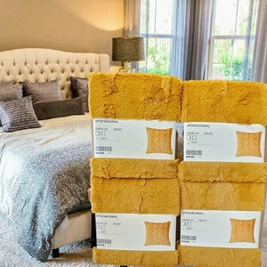 (LOT OF 4) BRAND NEW: IKEA SPOKSACKMAL Cushion Covers, Yellow, 20"x20" - Picture 1 of 2