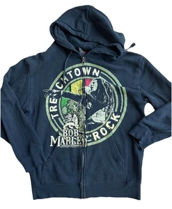 Zion Bob Marley 2011 Black Hoodie Full Zip L Front Pockets Sweatshirt Trech Town - Picture 1 of 9