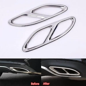 2x c43 w212 Auspuffblende Auspuff Abdeckung für Mercedes A B C E CLA GLA GLE GLC - Bild 1 von 4