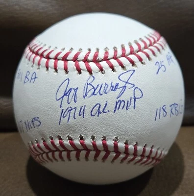 Бейсбольный мяч с автографом Джеффа Берроуза 1974 AL MVP STAT BALL (ROMLB) - Изображение 1 из 4