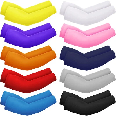 Cooling Arm Sleeves Compression Cover UV Sun Protection Sports For Men Women US - Image 1 of 4