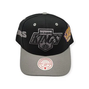 Mitchell & Ness Los Angeles Kings Overbite Pro Black/Gray Adjustable Snapback - Picture 1 of 7