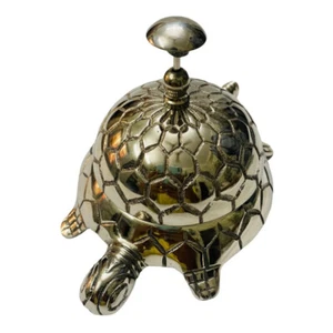 Campana de mesa estilo tortuga con acabado cromado campana náutica oficina y hotel mostrador de escritorio - Imagen 1 de 5