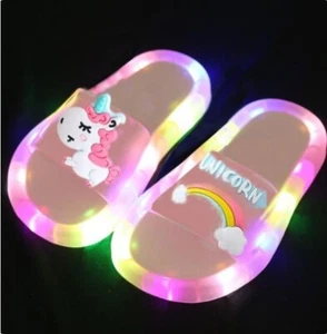 Children‘s Boys Girls Slippers Cartoon Animals Prints Shoes Lighted Fashion Cute - Picture 1 of 2
