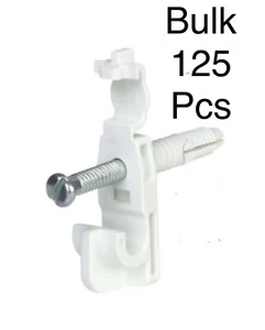 125 Pieces Rubbermaid White Wall Clip with Drive Pin - Picture 1 of 2