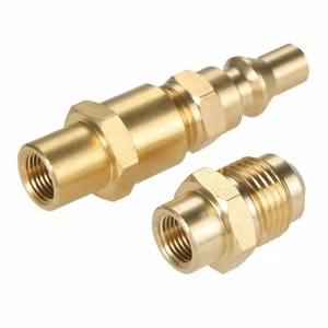 Propane Quick Disconnect Adapter for Weber Q Gas Grill+3/8" Male Flare Adapter - Picture 1 of 12