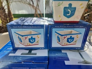 Set of 2 Ceramic Hanukkah Candy Dishes - Jewish Holidays NEW - Picture 1 of 4