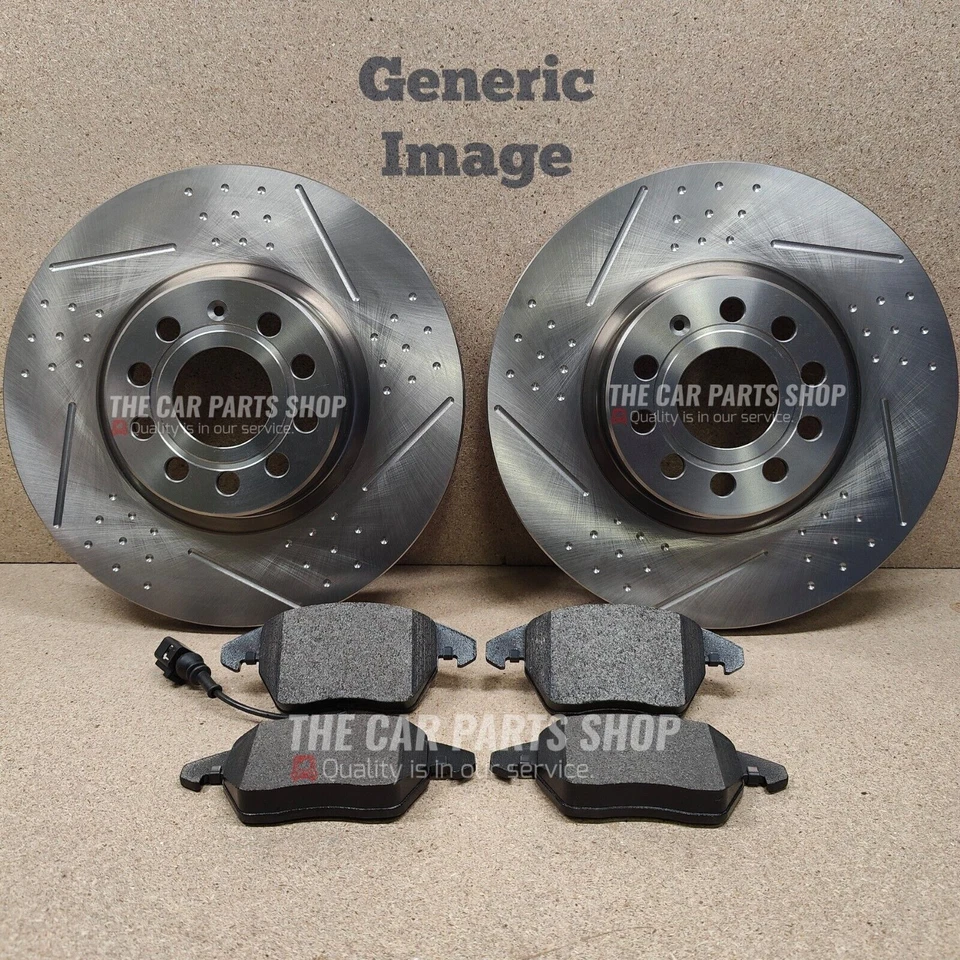 FITS VW POLO GTI 1.4 MK5 DIMPLED GROOVED FRONT DISCS 288MM + PADS - Image 1 of 1