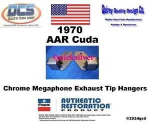 1970 AAR Cuda 340 6BBL Chrome Exhaust Tip Hangers 3466941-2 MoPar USA NEW - Picture 1 of 2