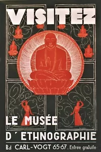 Original Vintage Poster BUDDHA SWISS ETHNO MUSEUM EXPO um 1960 - Bild 1 von 1