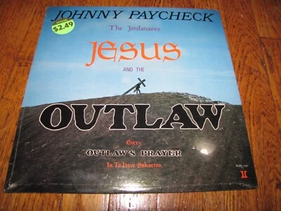 JOHNNY PAYCHECK - JESUS AND THE OUTLAW - SEALED LITTLE DARLIN' RECORDS LP - Image 1 of 2