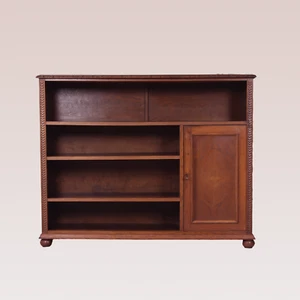 Antique Oak Bookcase Cupboard Carved - Picture 1 of 11