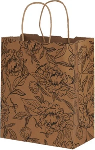 Bolsas de papel florales vintage Cub Shopping Minorista 100 8 1/4” x 4 3/4” x 10 1/2 - Imagen 1 de 1