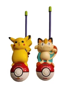 Pokemon Walkie Talkies Pikachu Meowth Vintage 1999 Working Condition - Picture 1 of 8