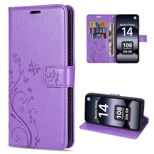 Coque pour Xiaomi Redmi Note 14 4G, Étui Portable Portefeuille Rabattable Mauve - Bild 1 von 8