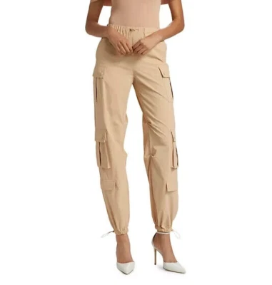 Nova calça cargo paraquedas Alice + Olivia Shara em amêndoa. Tamanho 14 - Imagem 1 de 4