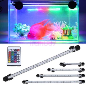Aquarium Fish Tank 5050 RGB LED Strip Lights Bar Lamp Submersible Lights UK Plug - Picture 1 of 11