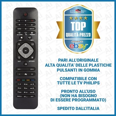 Telecomando TV PHILIPS universale Lcd Led Smart TV 3D pari all'originale 🔝🔝🔝