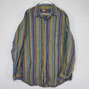 The Territory Ahead Reserve Men's Button Down 100% Linen Shirt Multi-color XLT - Picture 1 of 8
